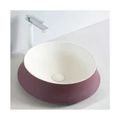 Umywalki - Bernstein Umywalka nablatowa KW6188 ceramika sanitarna - fioletowy/biały - miniaturka - grafika 1