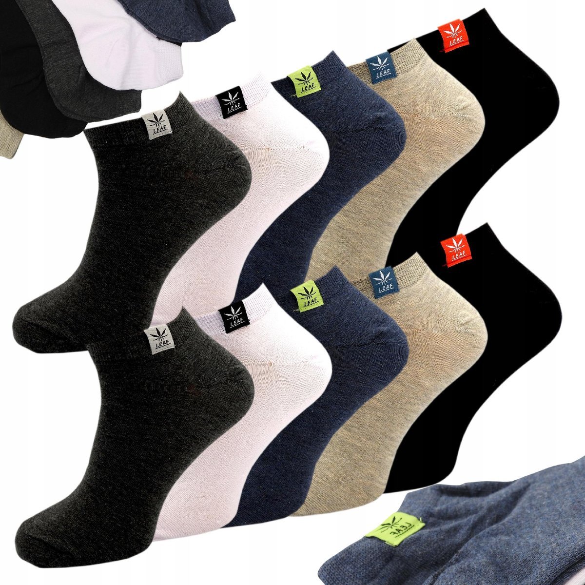 10 PAR SKARPETKI SKARPETY MĘSKIE WZORY BAWEŁNIANE KOLOROWE 44-46 ZESTAW