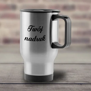 Kubek termiczny 450 ml z Twoim nadrukiem - srebrny - Kubki termiczne - miniaturka - grafika 1