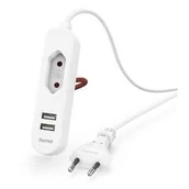 Ładowarki do telefonów - Hama Ładowarka sieciowa 2x USB-A, 1x el. Euro, 1,9 m 223202 Biała - miniaturka - grafika 1