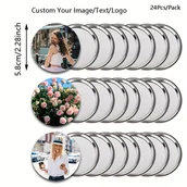 Lusterka do makijażu - TEMU 12 Sztuk / 24 Sztuk Osobiste, Indywidualne Odbicia Z Blachy Miedzianej Okrągłe Metalowe Odznaki DIY Zdjęcie Wyszukiwane W Kieszeni Odbicia Z - miniaturka - grafika 1