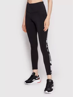 Spodnie sportowe damskie - Legginsy Yoga Floral HG3387 Czarny Tight Fit - Reebok - grafika 1