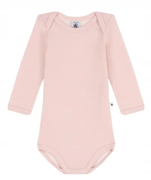 PETITE BATEAU RÓŻOWE BODY Z DŁUGIM RĘKAWEM WEŁNIANE 74 J9A