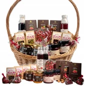 Herbata - Kosz Prezentowy Duży Wiklinowy Zestaw Herbat Słodycze Syropy Na Urodziny - miniaturka - grafika 1