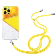 Etui i futerały do telefonów - König Design Etui kompatybilne z Apple iPhone 12 Pro Plastikowe etui na telefon komórkowy z łańcuszkiem - Etui na telefon komórkowy Żółte - miniaturka - grafika 1