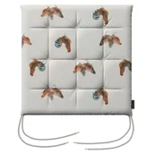 Meble modułowe i akcesoria - Dekoria Siedzisko Karol na krzesło brązowe kurki na kremowym tle 40 × 40 × 3,5 cm Flowers 200-141-80 - miniaturka - grafika 1