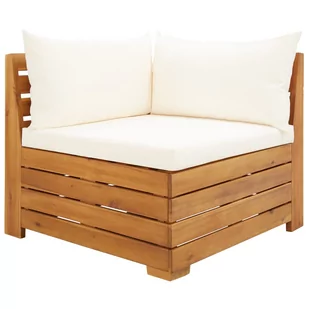 Moduł sofy narożnej, 1 szt., z poduszkami, lite drewno akacjowe kod: V-46686 - Meble ogrodowe - miniaturka - grafika 1