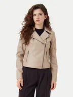 Kurtki damskie - Noisy May Kurtka z imitacji skóry Rebel 27000741 Beżowy Slim Fit - miniaturka - grafika 1