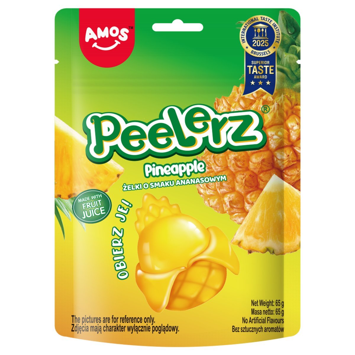 Owocowe Żelki Amos Peelerz Pineapple Żelki Do Obierania Z Sokiem Owocowym 65G