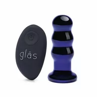 Korki analne - Glas Szklany plug analny wibrujący - Glas Rechargeable Remote Controlled Vibrating Beaded Buttplug 12580 - miniaturka - grafika 1