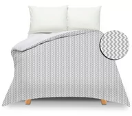 Pościel - Pościel dwustronna 220x200 Duale zygzak-biała z torbą - miniaturka - grafika 1