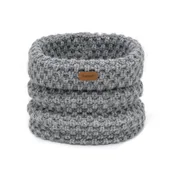 Apaszki i szaliki damskie - PaMaMi, Zimowy komin damski na raz, jasnoszary - miniaturka - grafika 1