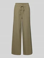 Spodnie damskie - Spodnie z wysokim stanem z mieszanki wiskozy i lnu model ‘VIVA-GULIA’ - miniaturka - grafika 1
