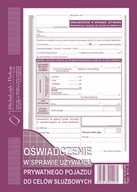 Druki akcydensowe - Michalczyk&Prokop OŚWIAD. W SPR. UŻYWANIA PRYW. POJ. DO CELÓW SŁ. - miniaturka - grafika 1