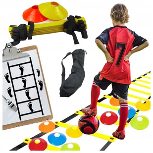 PROFESJONALNY ZESTAW PIŁKARSKI DRABINKA TRENINGOWA KOORDYNACYJNA + PACHOŁKI - Piłka nożna PROFESJONALNY ZESTAW PIŁKARSKI DRABINKA TRENINGOWA KOORDYNACYJNA + PACHOŁKI - Piłka nożna - miniaturka - grafika 1