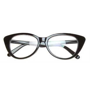 Okulary zerówki kocie oczy czarne - Dodatki do strojów karnawałowych - miniaturka - grafika 1