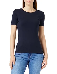 Tommy Hilfiger Damska bluzka z dzianiny Slim Cody Rib C-NK SS S/S Desert Sky, XXS, Pustynne niebo, XXS - Bluzki damskie - miniaturka - grafika 1