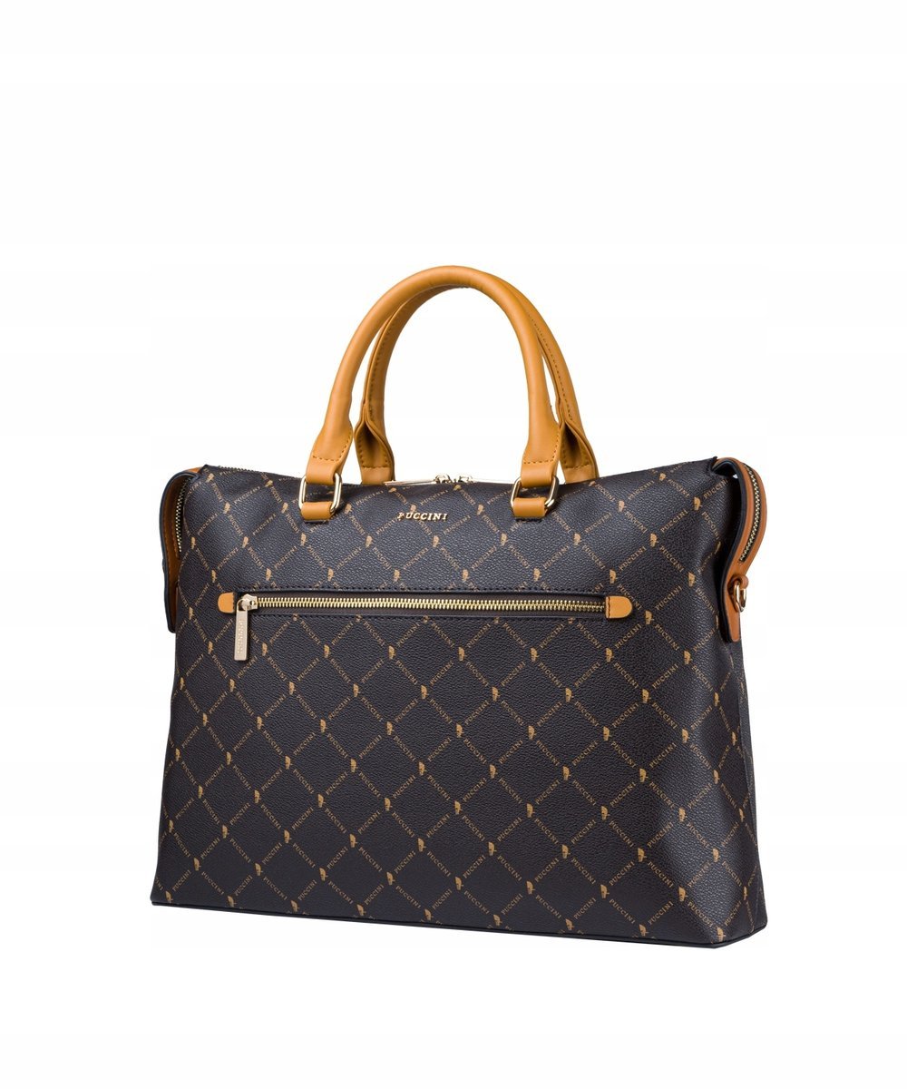 Torba Na Laptopa Damska Aktówka do Pracy 13'' PUCCINI Brązowa BLXP0005 2