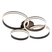 Oprawy, klosze i abażury - QAZQA Lampa sufitowa czarna z diodą LED 3-stopniową  4-punktową  ściemnianą - Navara - miniaturka - grafika 1