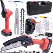 Piły elektryczne - Piła Łańcuchowa Akumulatorowa Pilarka 6" Akumulator 21V Techrebal do Gałęzi Drewna - miniaturka - grafika 1