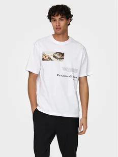 Only & Sons T-Shirt Apoh 22028207 Biały Relaxed Fit - Koszulki męskie - miniaturka - grafika 1