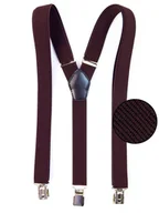 Dodatki do ubrań - Wąskie brązowe szelki do spodni Unisex - 2,5cm x31 - miniaturka - grafika 1