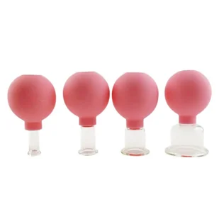 Zestaw 4 baniek próżniowych do masażu twarzy - Wschód - różowe - Akcesoria medycyny naturalnej - miniaturka - grafika 1