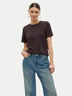 Koszulki i topy damskie - Vero Moda T-Shirt Paulina 10316991 Brązowy Regular Fit - miniaturka - grafika 1