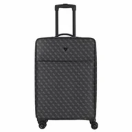 Walizki - Guess Vezzola 4 kółka Walizka 65 cm dark black - miniaturka - grafika 1