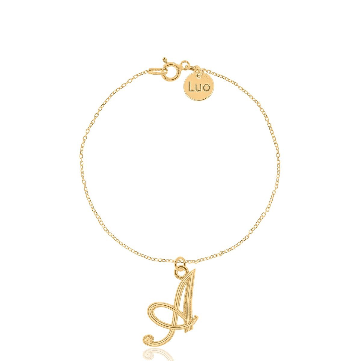 Bransoletka Srebrna Pozłacana Z Literką W