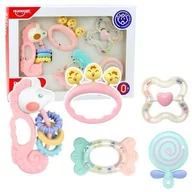 Grzechotki dla dzieci - Grzechotki sensoryczne pastelowe 5szt Leantoys - miniaturka - grafika 1