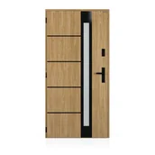 Drzwi zewnętrzne - Drzwi stalowe zewnętrzne wejściowe Ultron Lustro Woodec Turner Oak Malt 90 lewe Wiśniowski - miniaturka - grafika 1