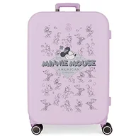 Walizki - Disney Minnie Happiness Walizka średniej wielkości Fioletowy 48x70x28 cms Twarde mocowanie ABS Wbudowany 79l 4,32 kg 4 Koła Podwójne, Fioletowy, Maleta mediana, średnia walizka - miniaturka - grafika 1