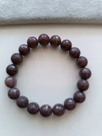 Bransoletki - BEŻOWA BRĄZOWA BRANSOLETKA NA GUMCE JADEIT FASETOWANY KAMIEŃ 10 mm - miniaturka - grafika 1