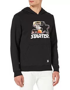 STARTER BLACK LABEL Męska bluza z kapturem All Net Hoody, czarny, XL - Bluzy męskie - miniaturka - grafika 1