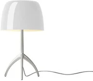 Lampy stojące - Foscarini - Lumiere Piccola Lampa Stołowa E14 Aluminium/Biała Foscarini - miniaturka - grafika 1