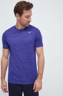 Koszulki męskie - Mizuno t-shirt do biegania Impulse kolor granatowy melanżowy - grafika 1