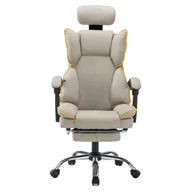 Fotele i krzesła biurowe - Fotel ergonomiczny biurowy obrotowy z podnóżkiem khaki Office - miniaturka - grafika 1