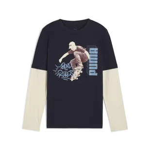 Młodzieżowa warstwowa koszulka MID90s z długim rękawem PUMA New Navy Blue - Odzież sportowa dziecięca - miniaturka - grafika 1