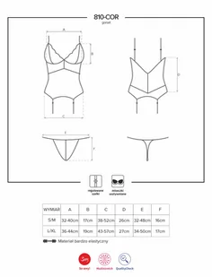 Obsessive 810-COR gorset biały S/M 7064121 - Bielizna erotyczna damska - miniaturka - grafika 3