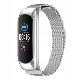 Bransoleta Pasek Opaska Do Xiaomi MI Band 3 4 Stalowa Magnes Srebrna - Akcesoria do smartwatchy - miniaturka - grafika 1