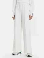 Spodnie sportowe damskie - Lacoste Spodnie dresowe XF7374 Biały Wide Leg - miniaturka - grafika 1