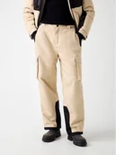 Spodnie męskie - Guess Spodnie materiałowe 179583 Beżowy Regular Fit - miniaturka - grafika 1