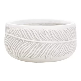 Doniczka okrągła 25 x 25 x 14 cm złamana biel FTERO - Donice - miniaturka - grafika 1