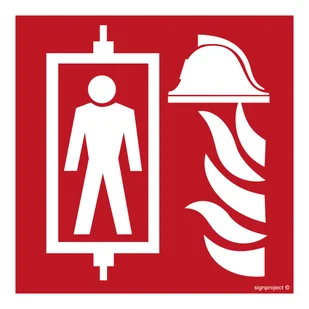 BB022 DŹWIG DLA STRAŻY POŻARNEJ, FN - FOLIA SAMOPRZYLEPNA; (500X500MM) - Systemy ekspozycyjne i znaki informacyjne - miniaturka - grafika 1