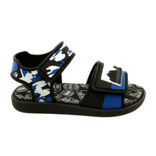 Buty dla dziewczynek - RIDER sandały dziecięce 83453 AG294 Black/Blue/White niebieskie - grafika 1