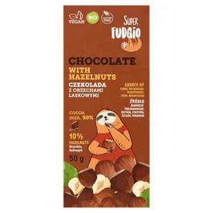 Me Gusto Czekolada z orzechami laskowymi bezglutenowa BIO 50g - Super Fudgio - Ciastka - miniaturka - grafika 1