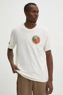 Koszulki męskie - Superdry t-shirt bawełniany męski kolor beżowy z nadrukiem M1012017A-2YW - miniaturka - grafika 1