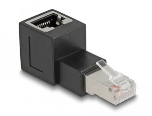 DeLOCK Adapter, złącza RJ45 męskie na RJ45 żeńskie, Cat.6A, zagięty w górę 90° - Pozostałe akcesoria sieciowe - miniaturka - grafika 1