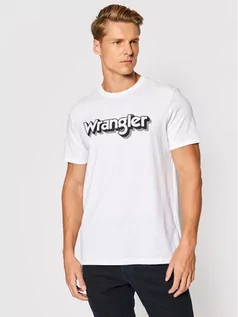 Koszulki męskie - Wrangler T-Shirt Ss Logo W7J4D3989 Biały Regular Fit - grafika 1